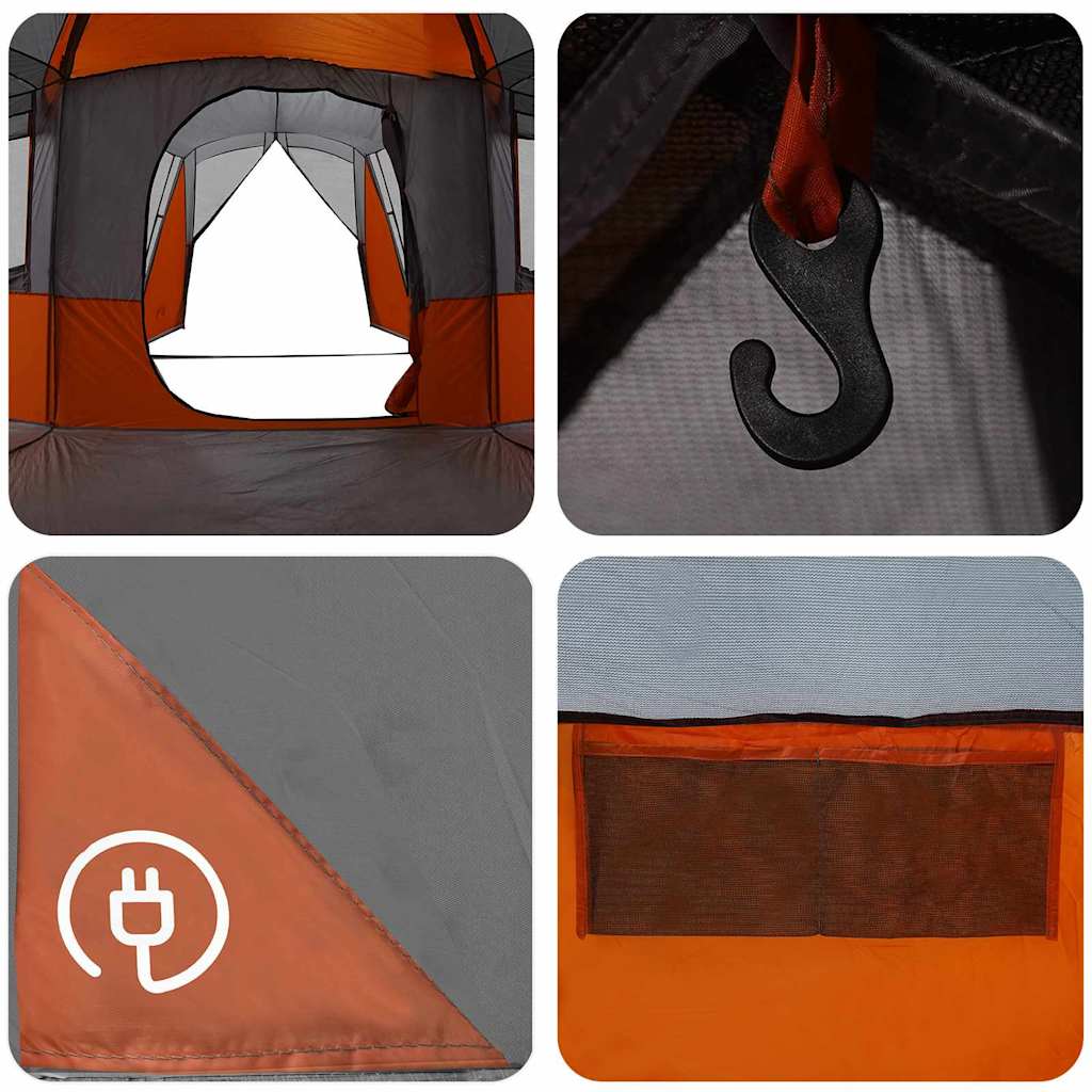 Familietelt med tak Grå og Oransje 745 x 700 x 217 cm