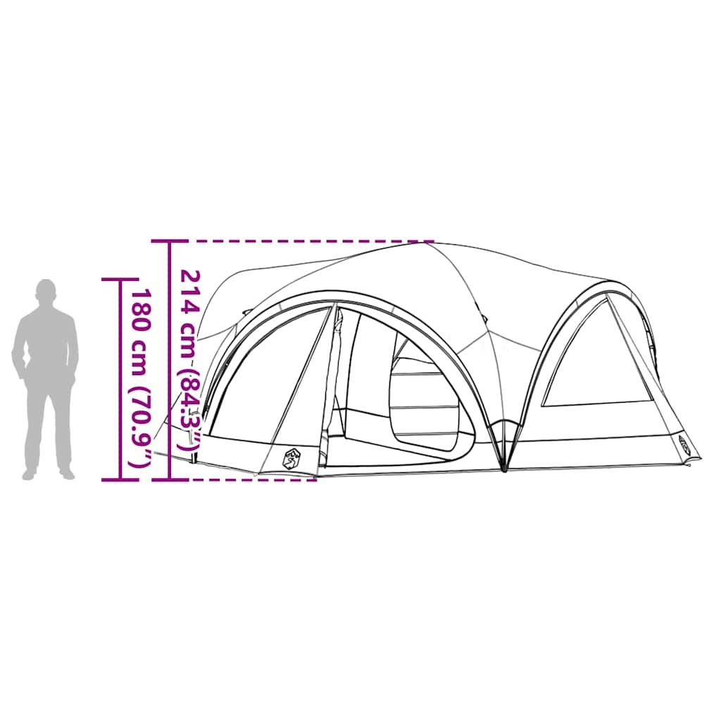 Familietelt med tak Grå og Oransje 460 x 430 x 214 cm