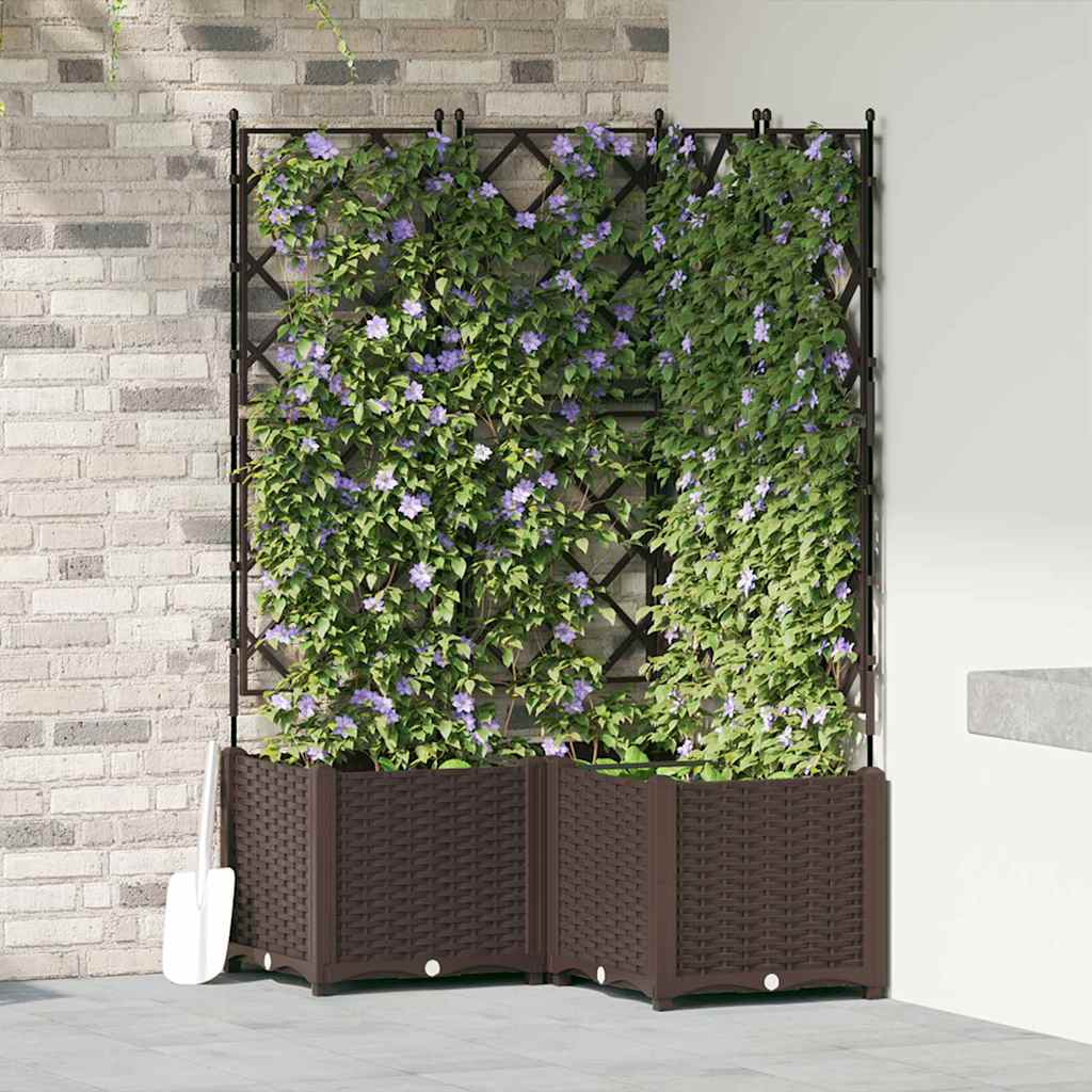 Hageblomsterpotte 3 pcs Brun 80 x 80 x 143 cm Stål