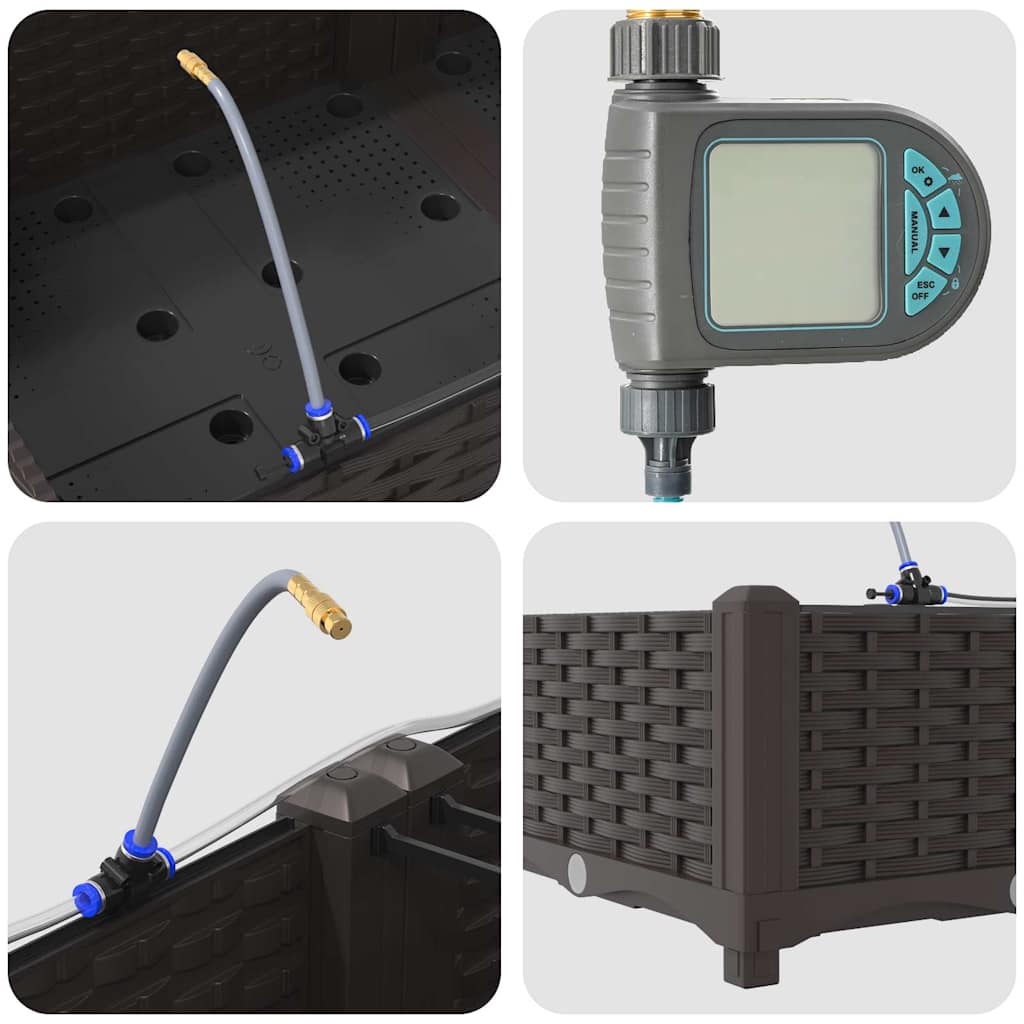 Hageblomsterpotte 4 pcs Brun Stål