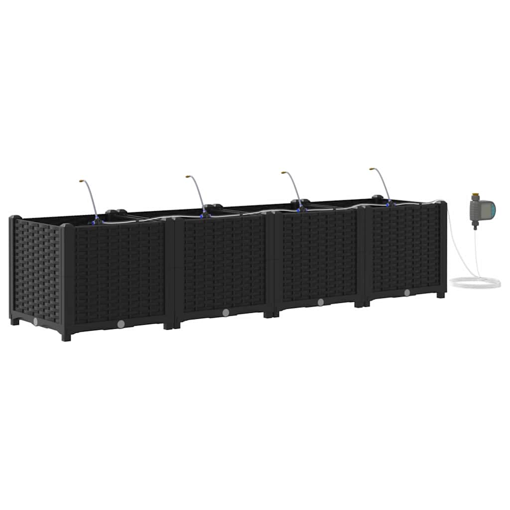 Hagepotter Svart 160 x 40 x 37.5 cm Stål