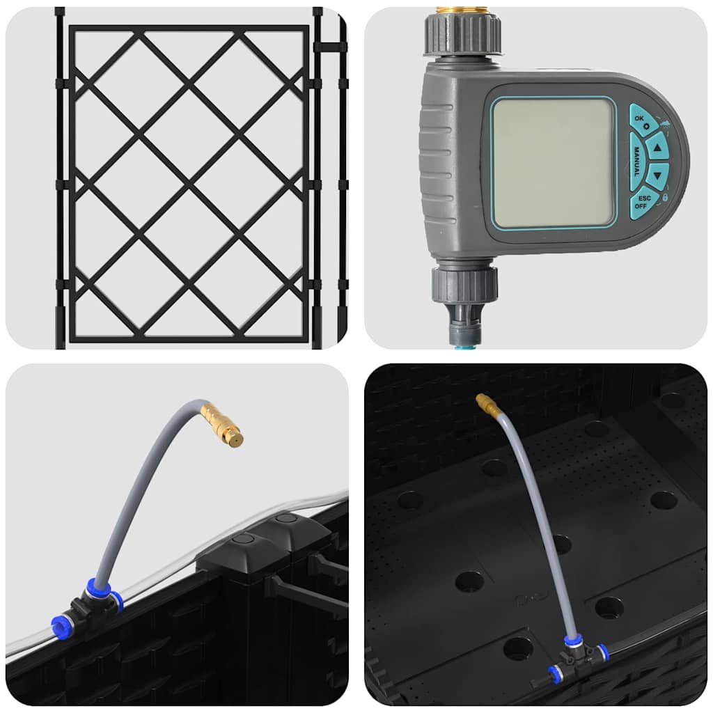 Hageblomsterpotte 2 pcs Svart Stål