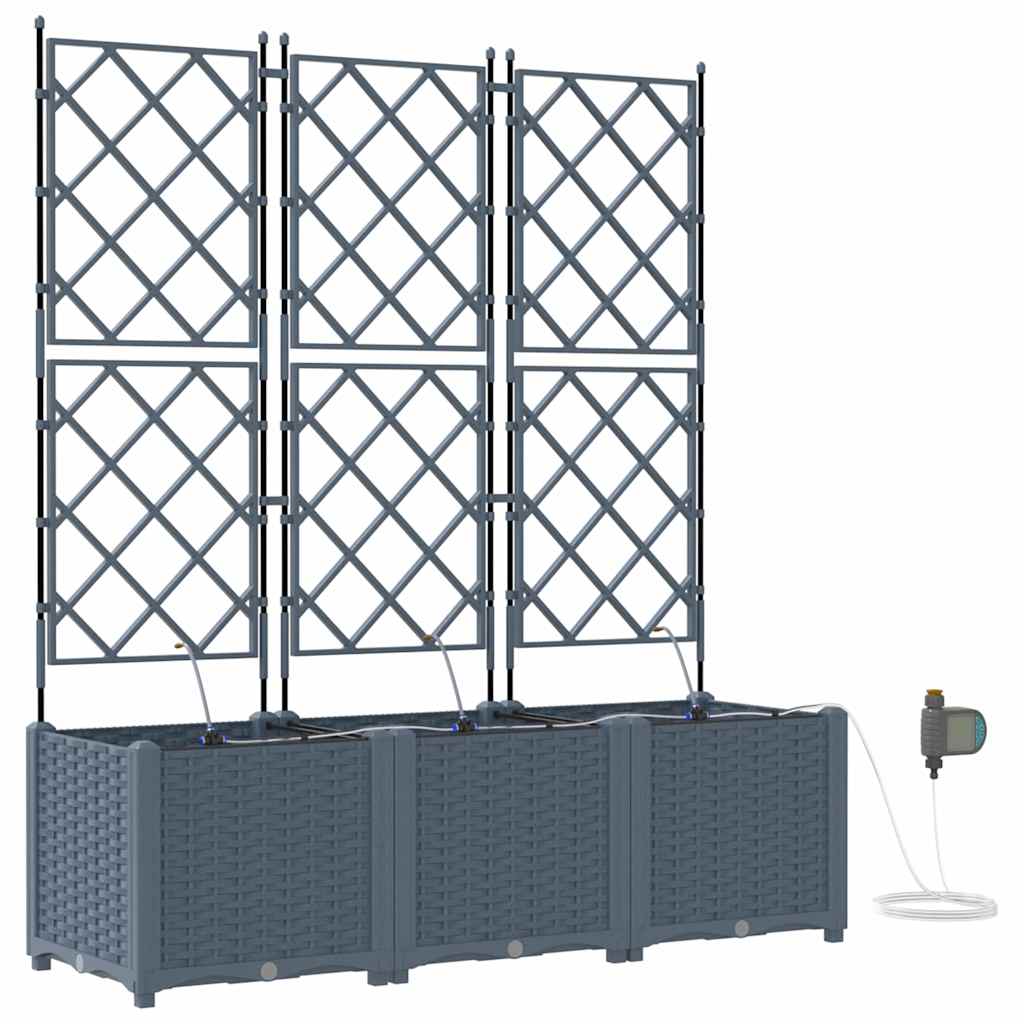 Hagepotter Lysegrå 120 x 40 x 142 cm Stål