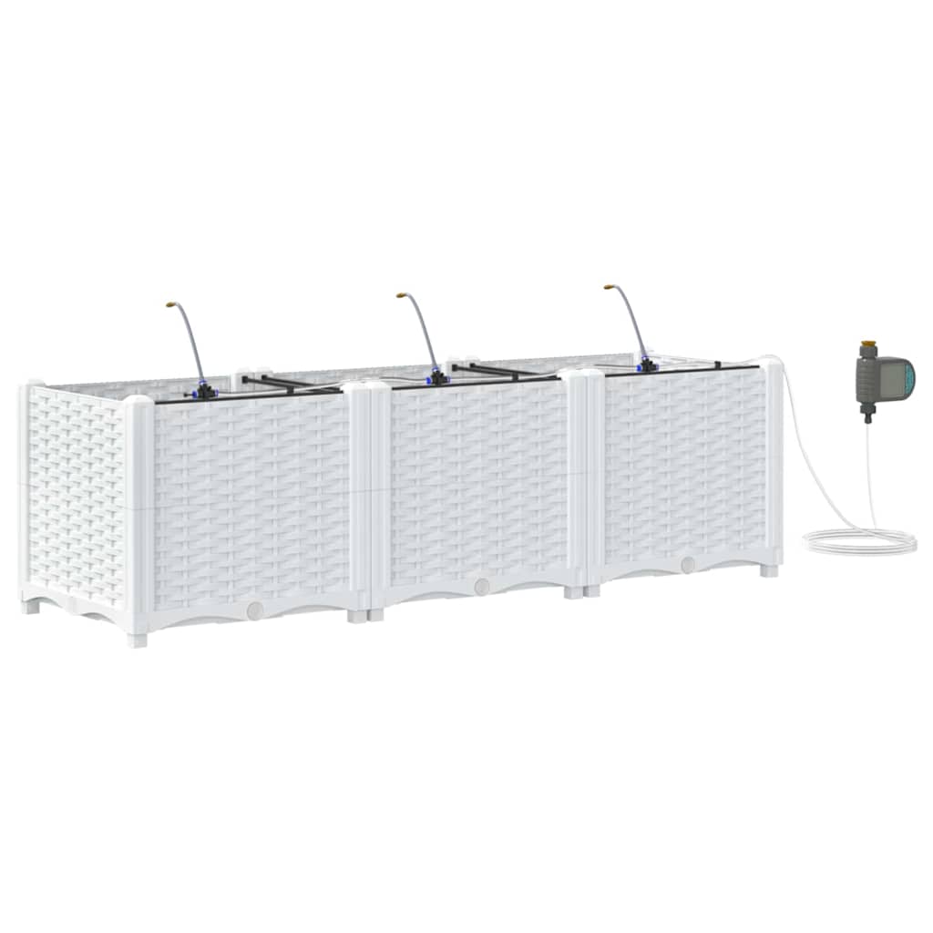 Hagepotter Hvit 120 x 40 x 37.5 cm Stål