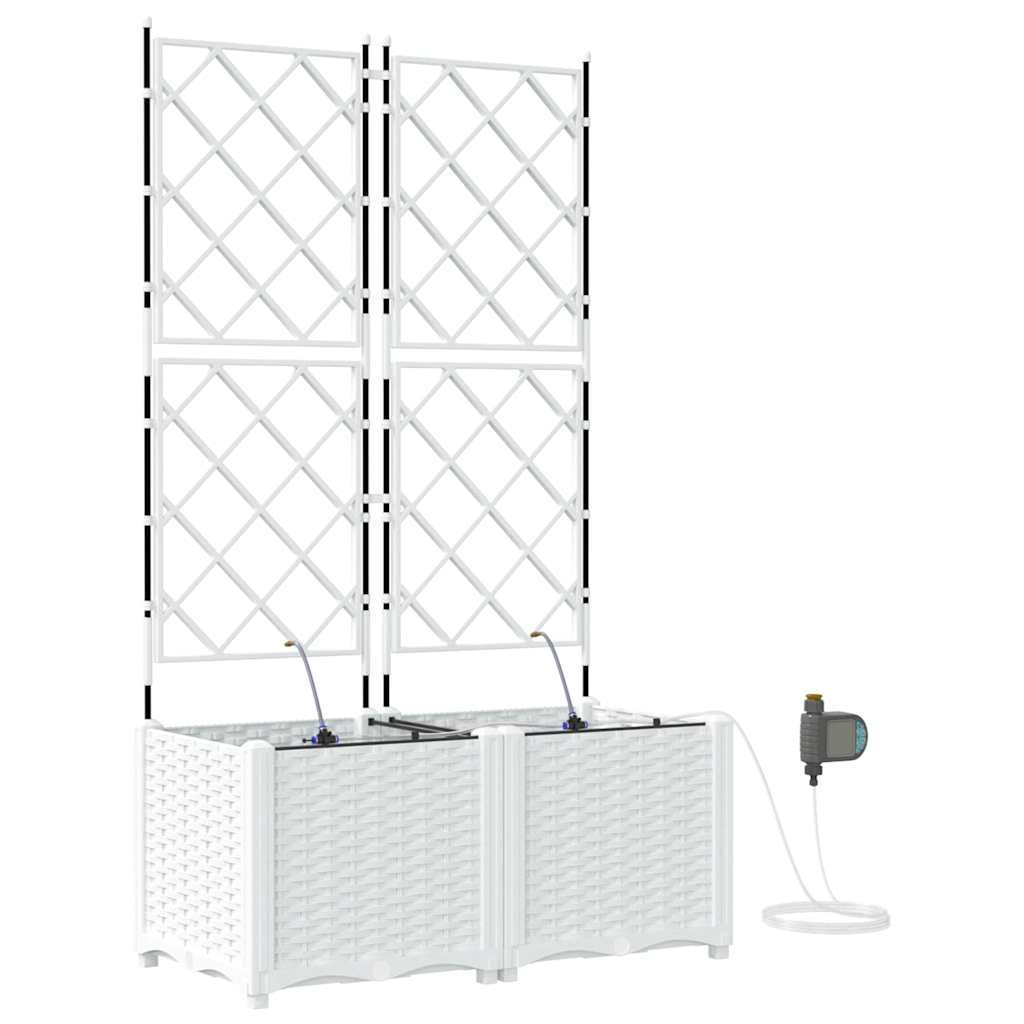 Hagepotter Hvit 80 x 40 x 142 cm Stål