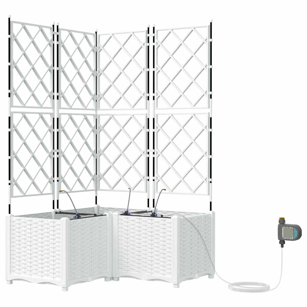Hagepotter Hvit 80 x 80 x 142 cm Stål