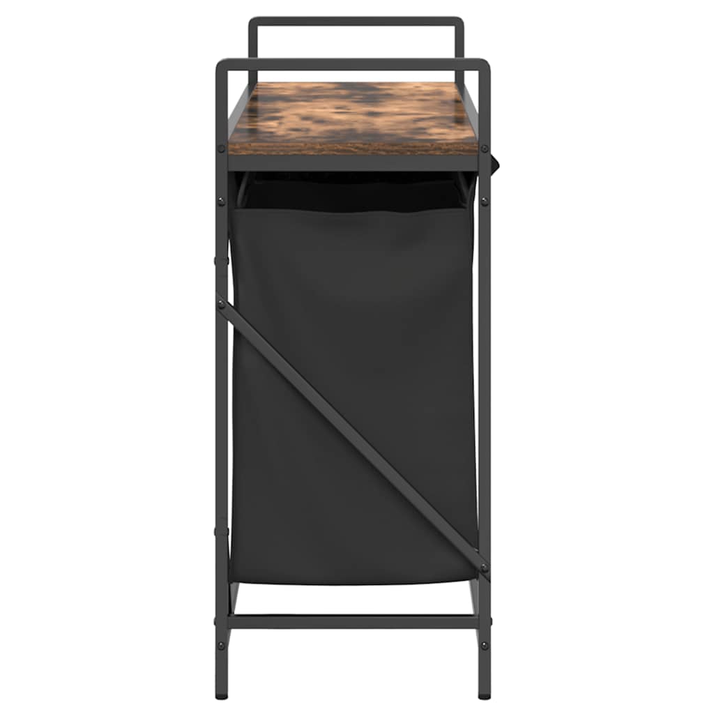 skittentøyskurv 3 rom med hylle røkt eik