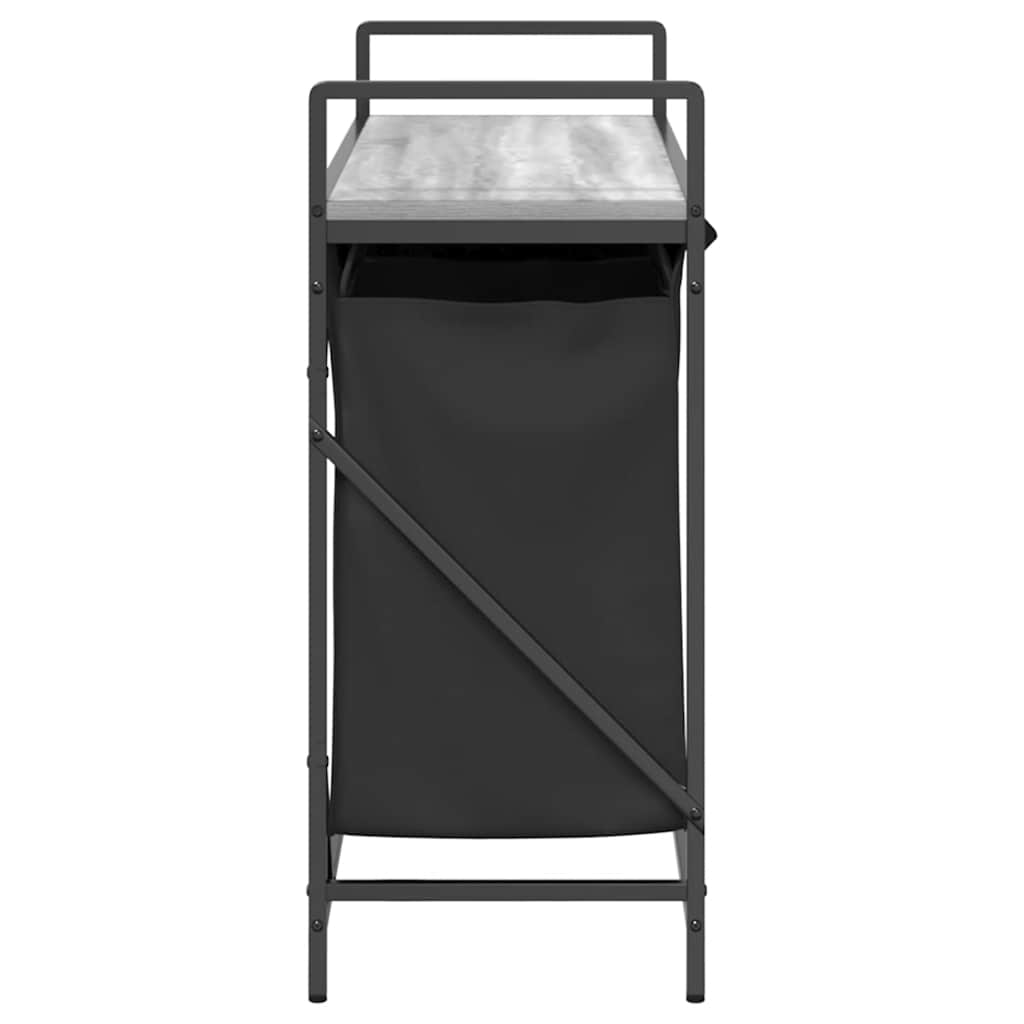 skittentøyskurv 3 rom med hylle grå eik