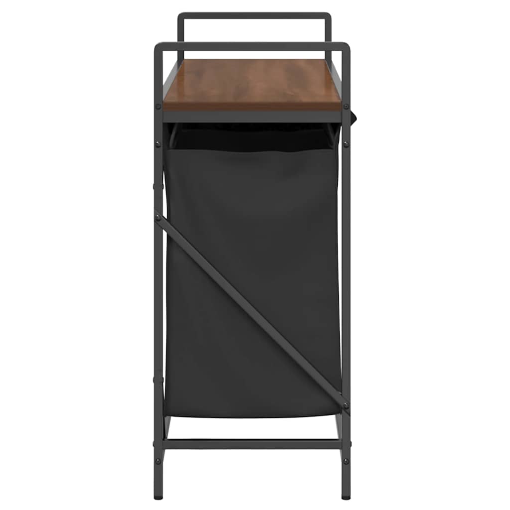 skittentøyskurv 3 rom med hylle brun eik