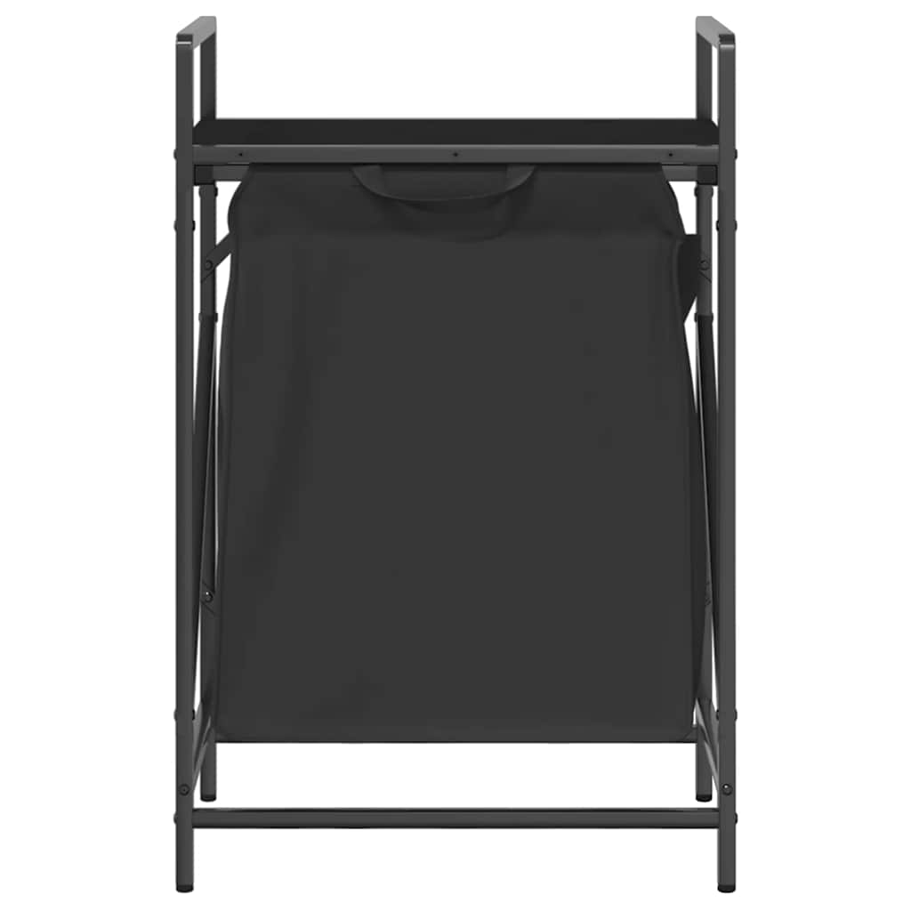 skittentøyskurv 1 rom med hylle svart eik