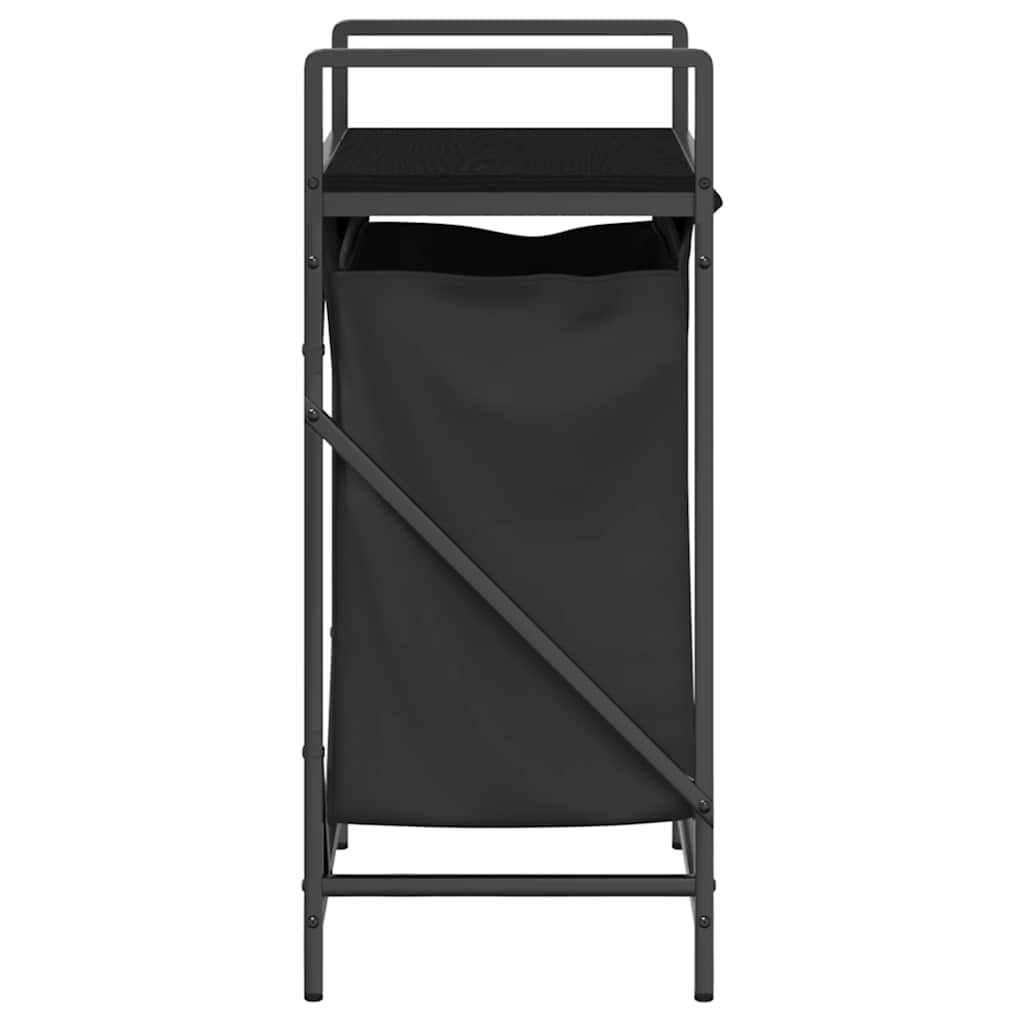 skittentøyskurv 1 rom med hylle svart eik