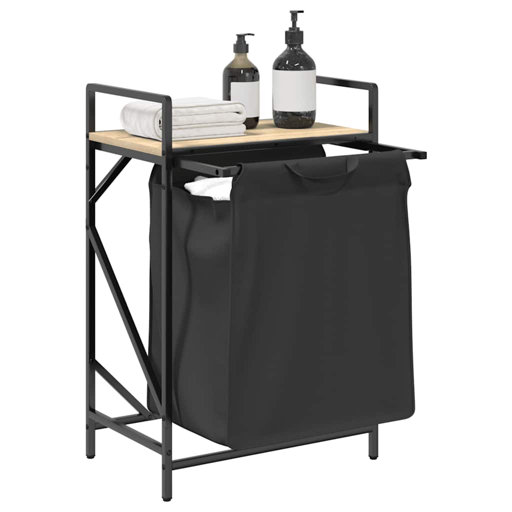 skittentøyskurv 1 rom med hylle sonoma eik