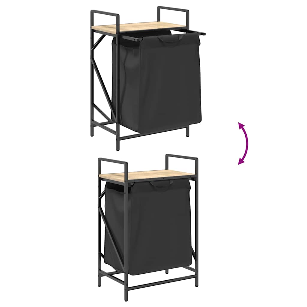 skittentøyskurv 1 rom med hylle sonoma eik