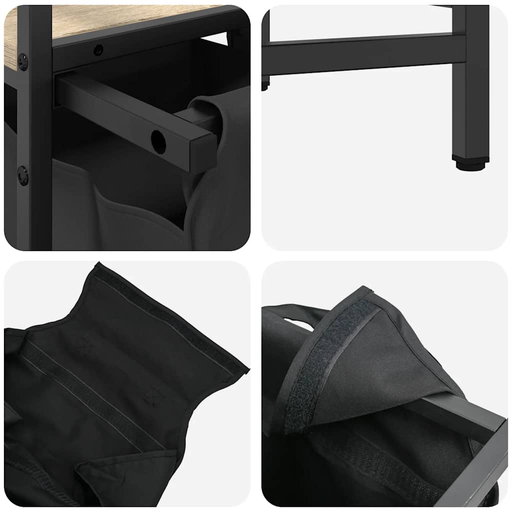 skittentøyskurv 1 rom med hylle sonoma eik