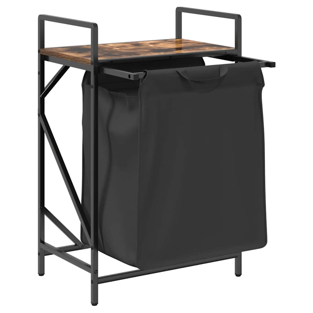 skittentøyskurv 1 rom med hylle røkt eik