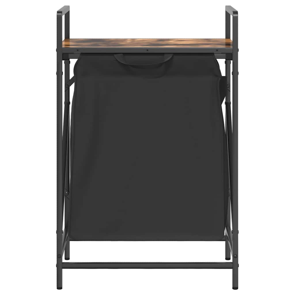 skittentøyskurv 1 rom med hylle røkt eik