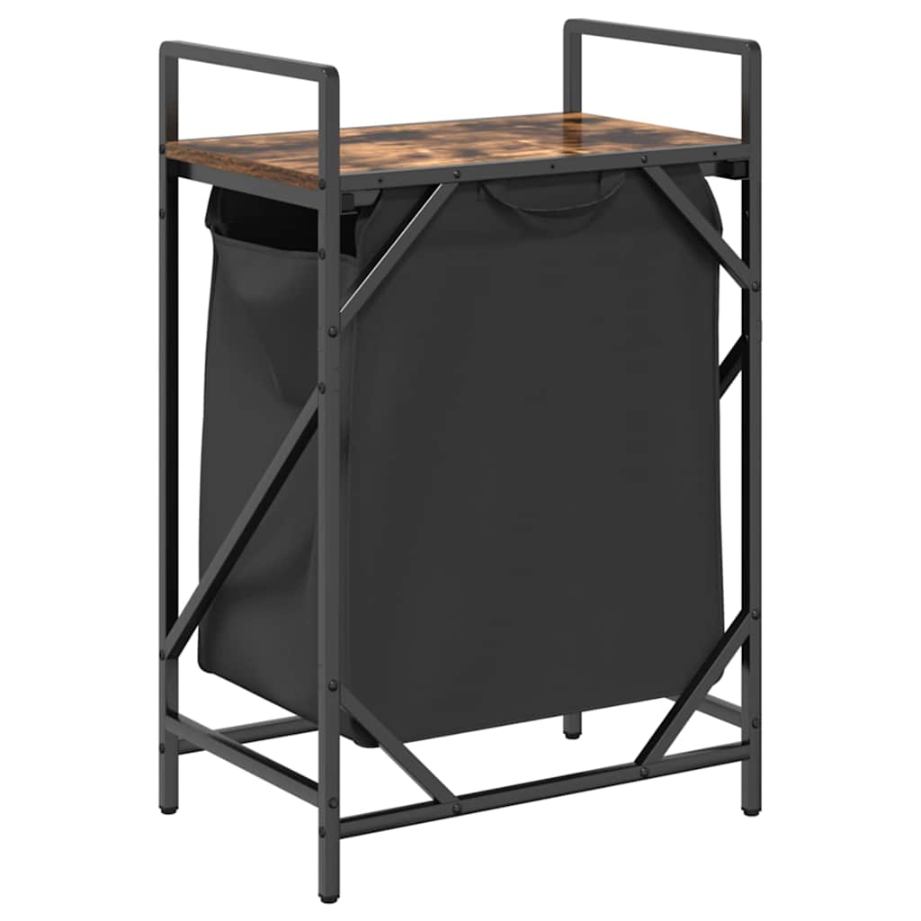 skittentøyskurv 1 rom med hylle røkt eik