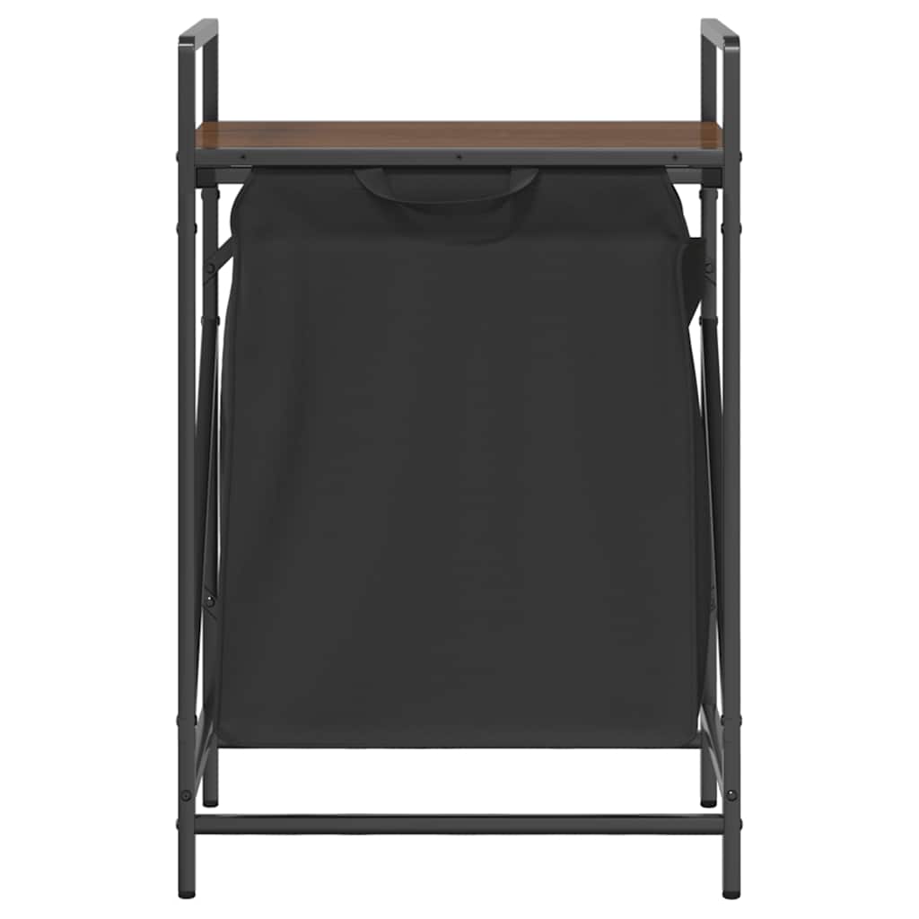 skittentøyskurv 1 rom med hylle brun eik