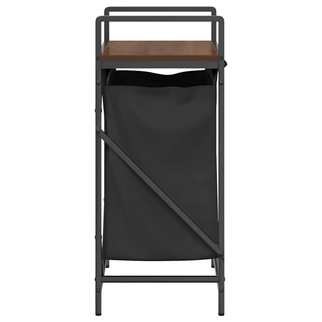 skittentøyskurv 1 rom med hylle brun eik