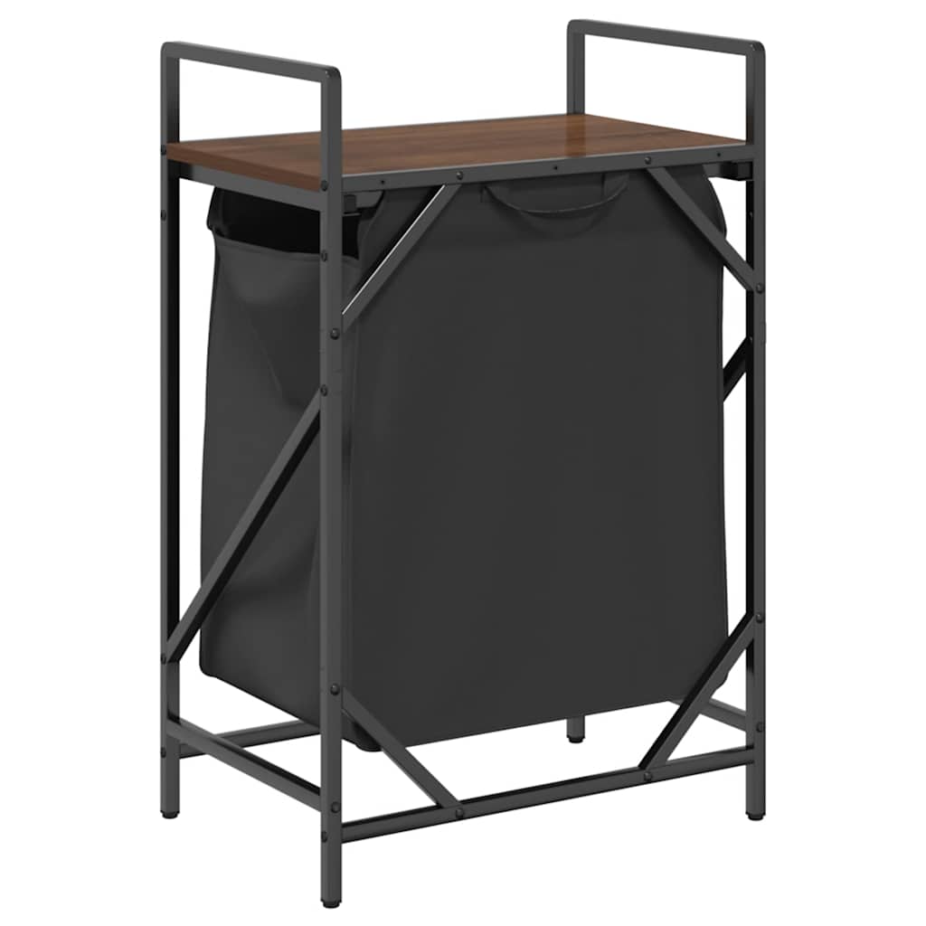 skittentøyskurv 1 rom med hylle brun eik