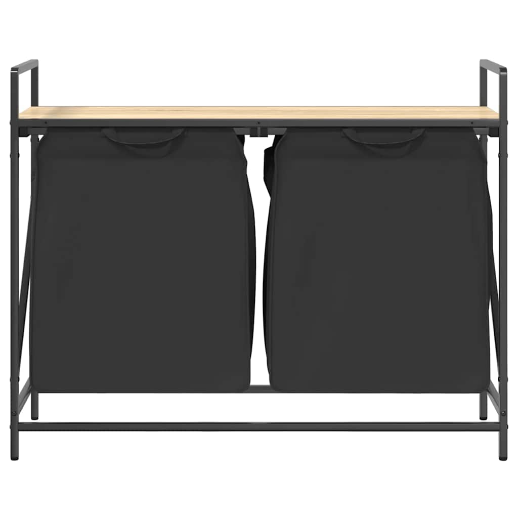 skittentøyskurv 2 rom med hylle sonoma eik