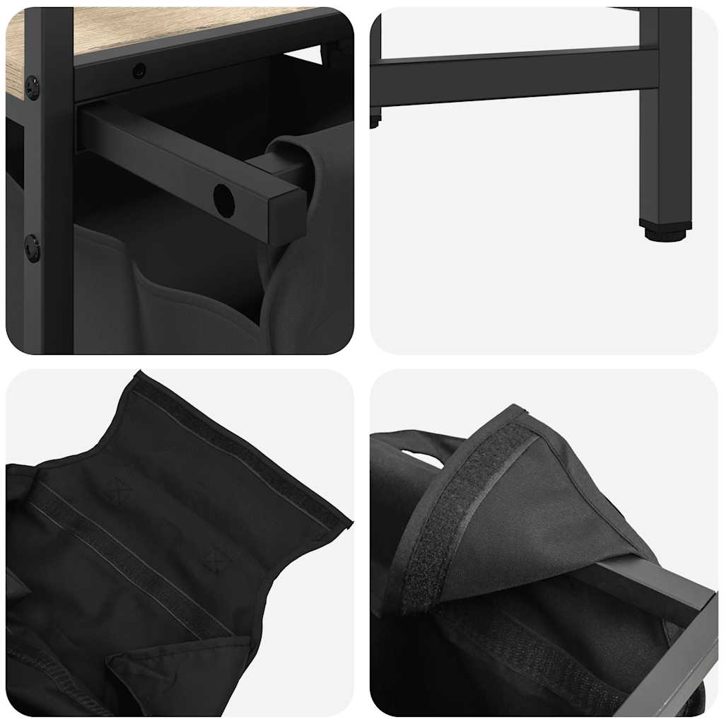 skittentøyskurv 2 rom med hylle sonoma eik