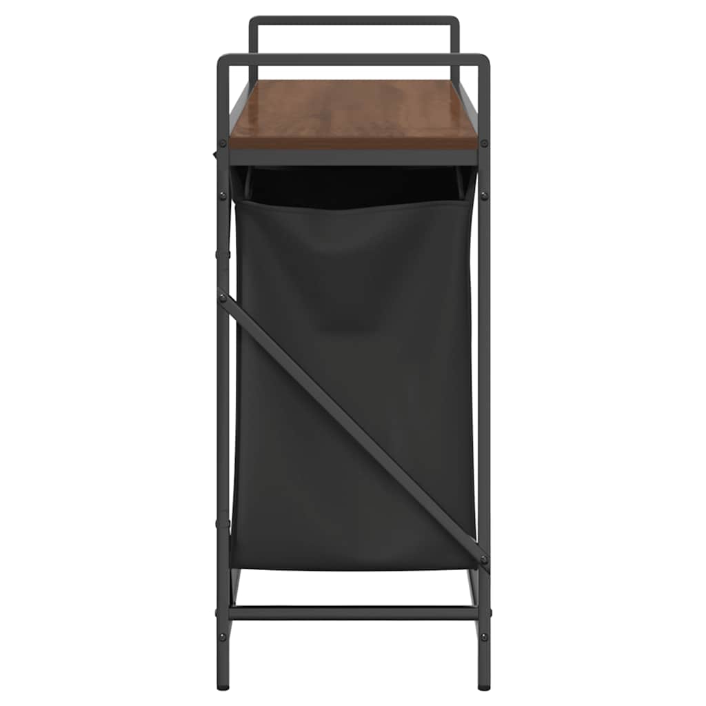 skittentøyskurv 2 rom med hylle brun eik