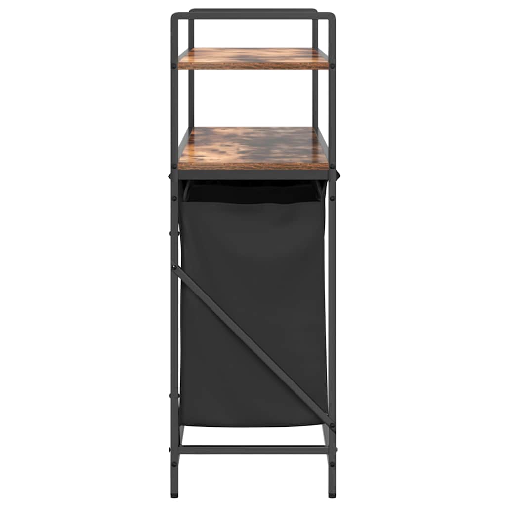 skittentøyskurv 3 rom med hyller røkt eik