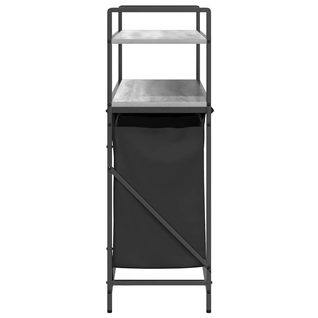 skittentøyskurv 3 rom med hyller grå eik