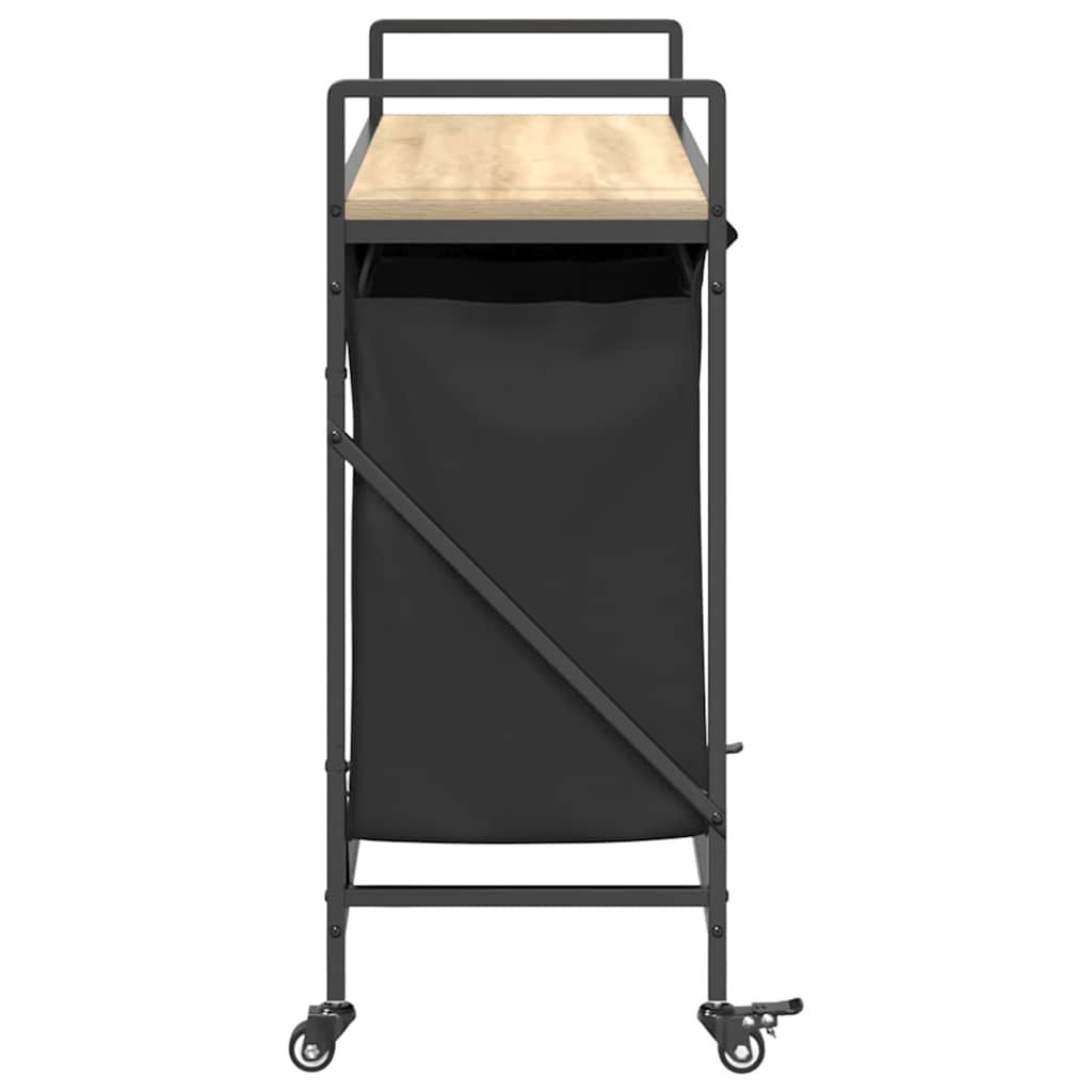 skittentøyskurv 3 rom med hjul sonoma eik