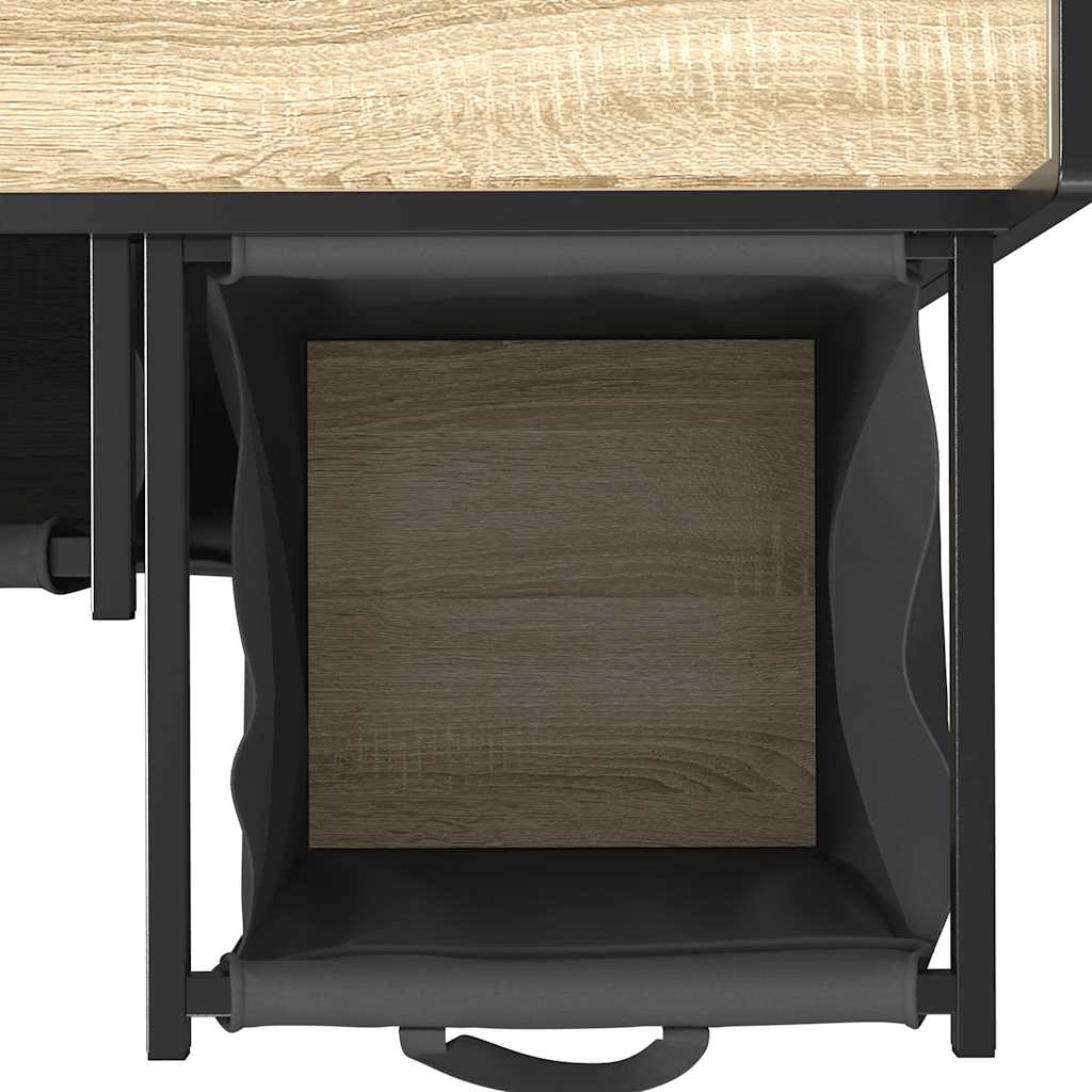 skittentøyskurv 3 rom med hjul sonoma eik