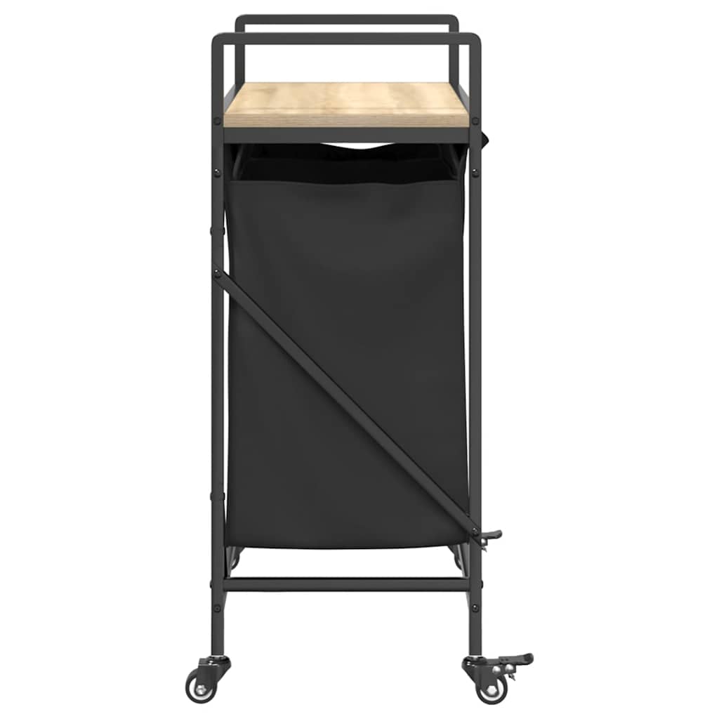 skittentøyskurv 2 rom med hyller sonoma eik