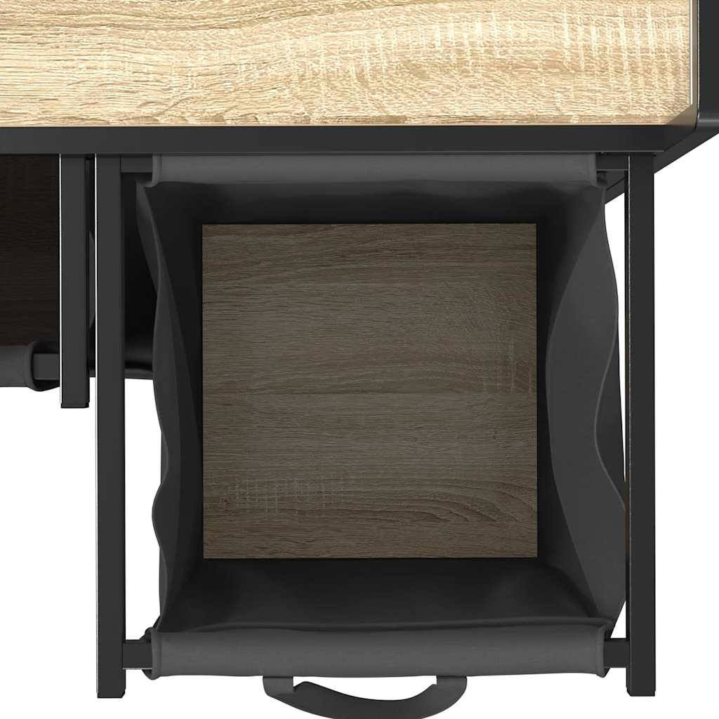 skittentøyskurv 2 rom med hyller sonoma eik