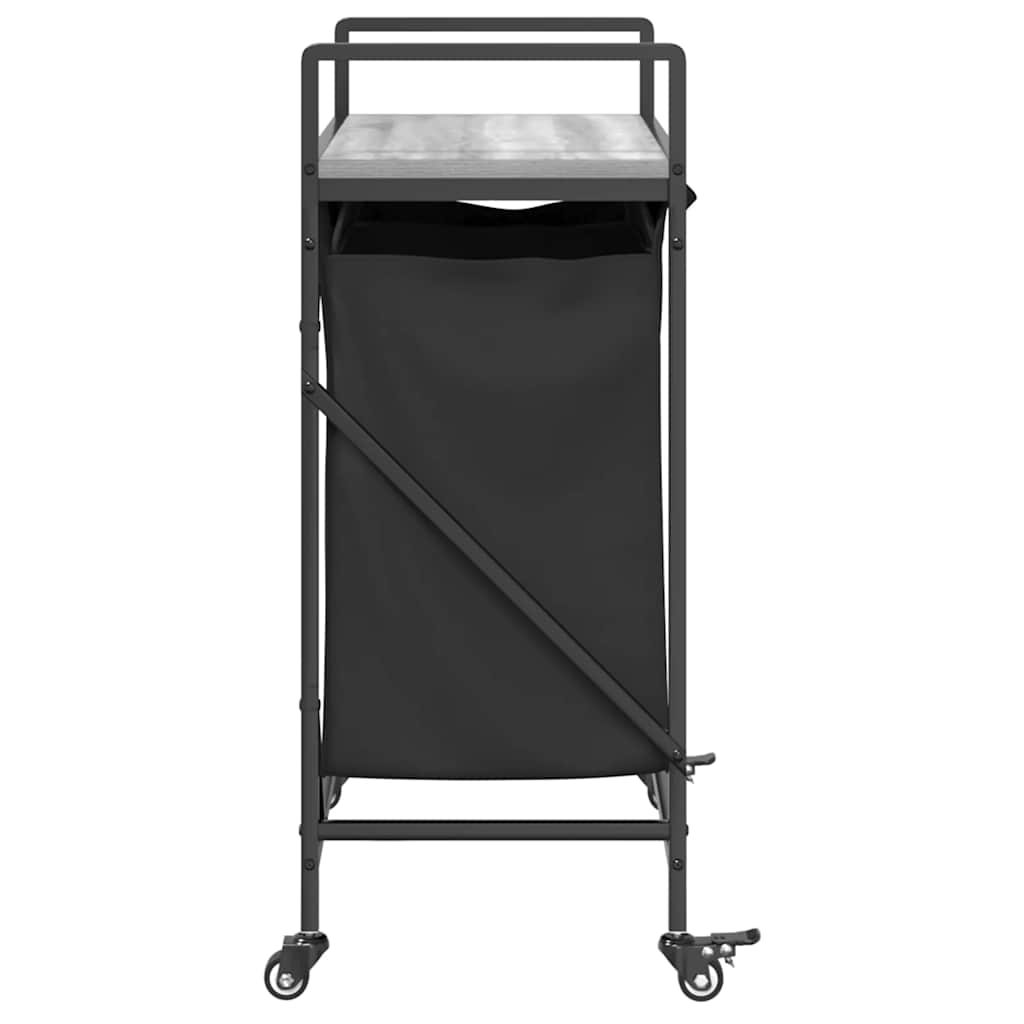 skittentøyskurv 2 rom med hyller grå eik