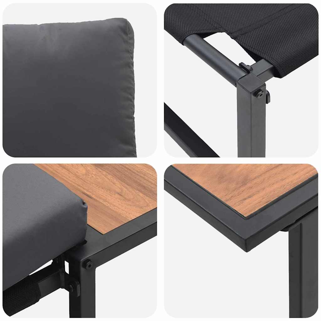 2 Delt Hagemøbelsett Enkel Sittemøbel med Antrasitt Puter