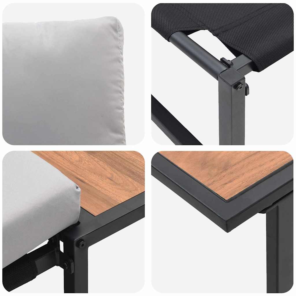 2-delt hagemøbelsett med enkeltsete og lysegrå puter