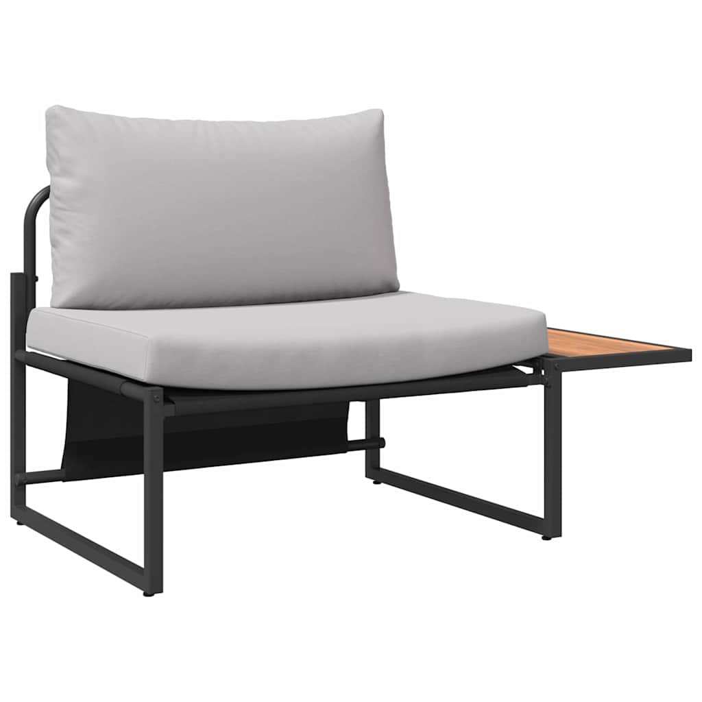 2-delt hagemøbelsett med enkeltsete og lysegrå puter