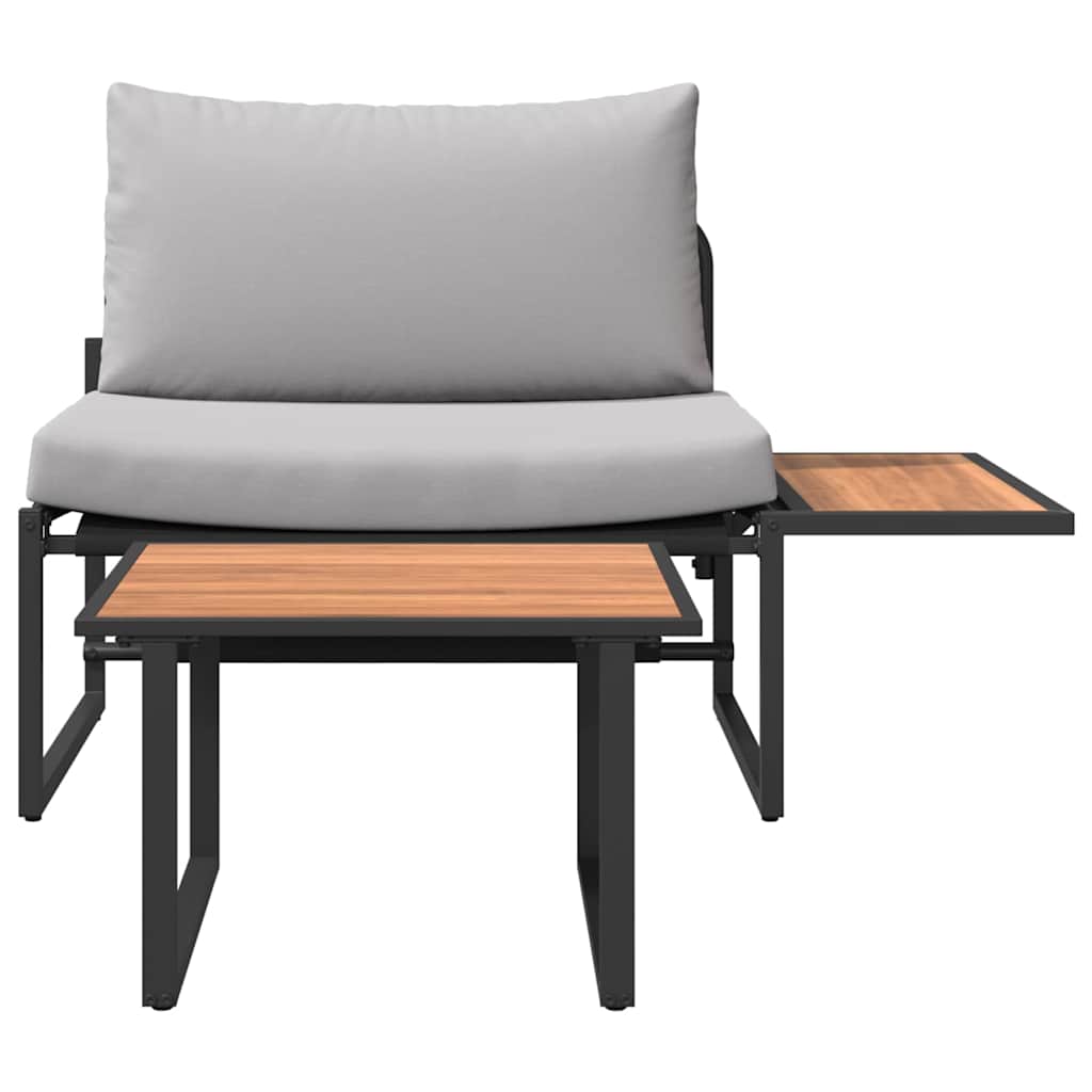 2-delt hagemøbelsett med enkeltsete og lysegrå puter