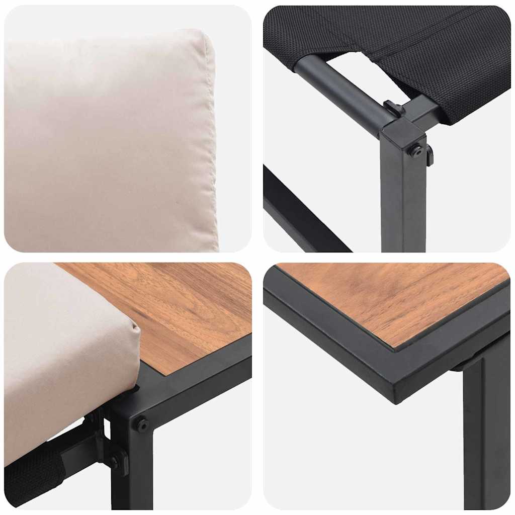 2-delt hagemøbelsett enkeltstol med taupe puter