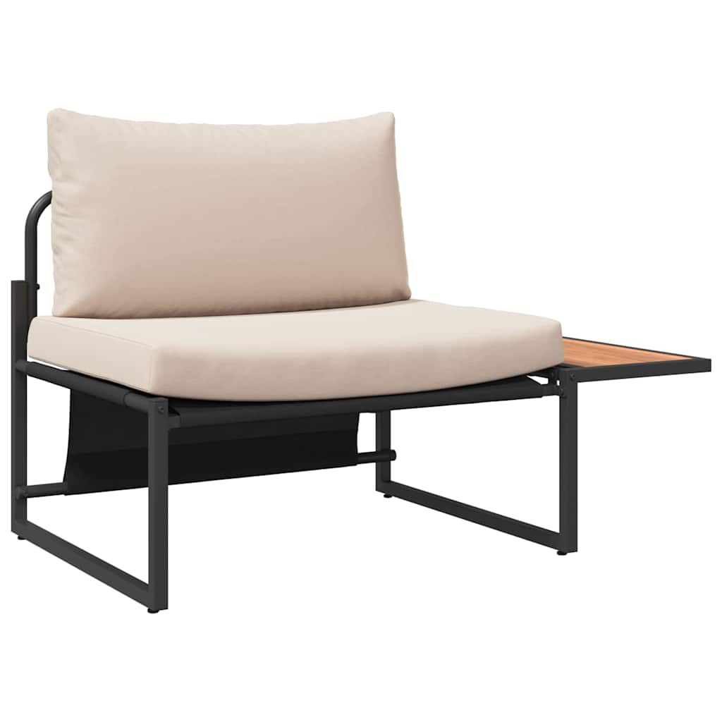 2-delt hagemøbelsett enkeltstol med taupe puter