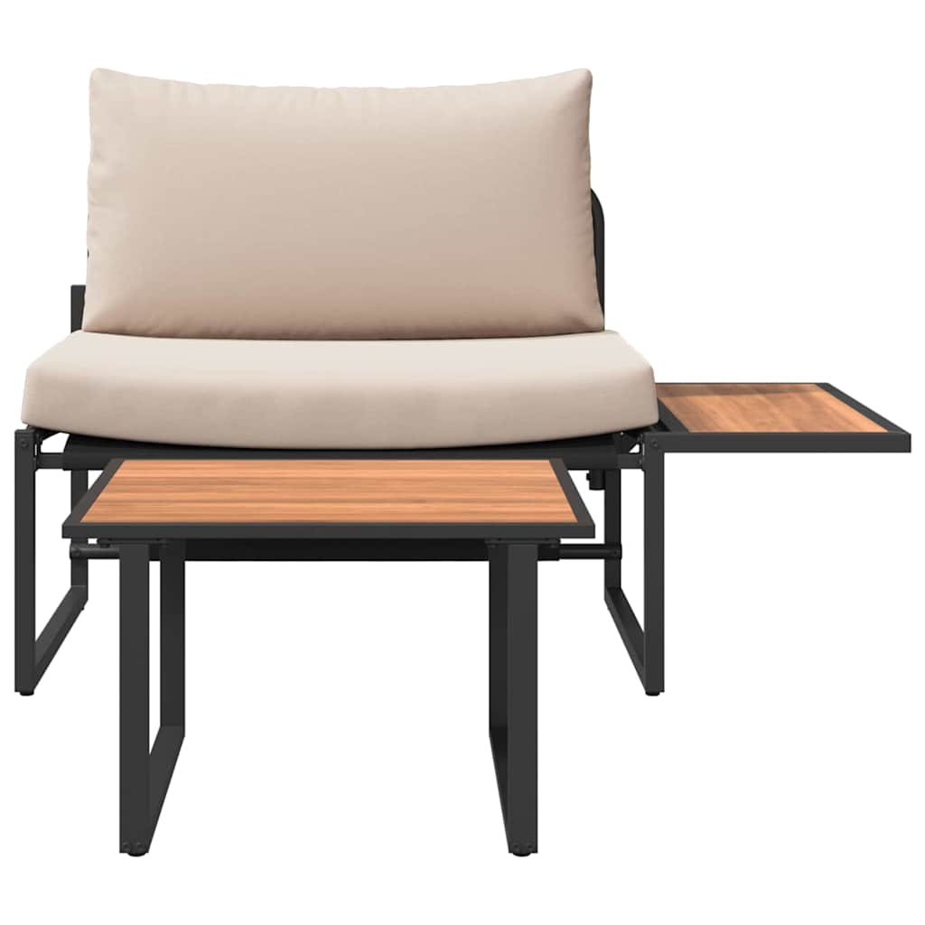 2-delt hagemøbelsett enkeltstol med taupe puter