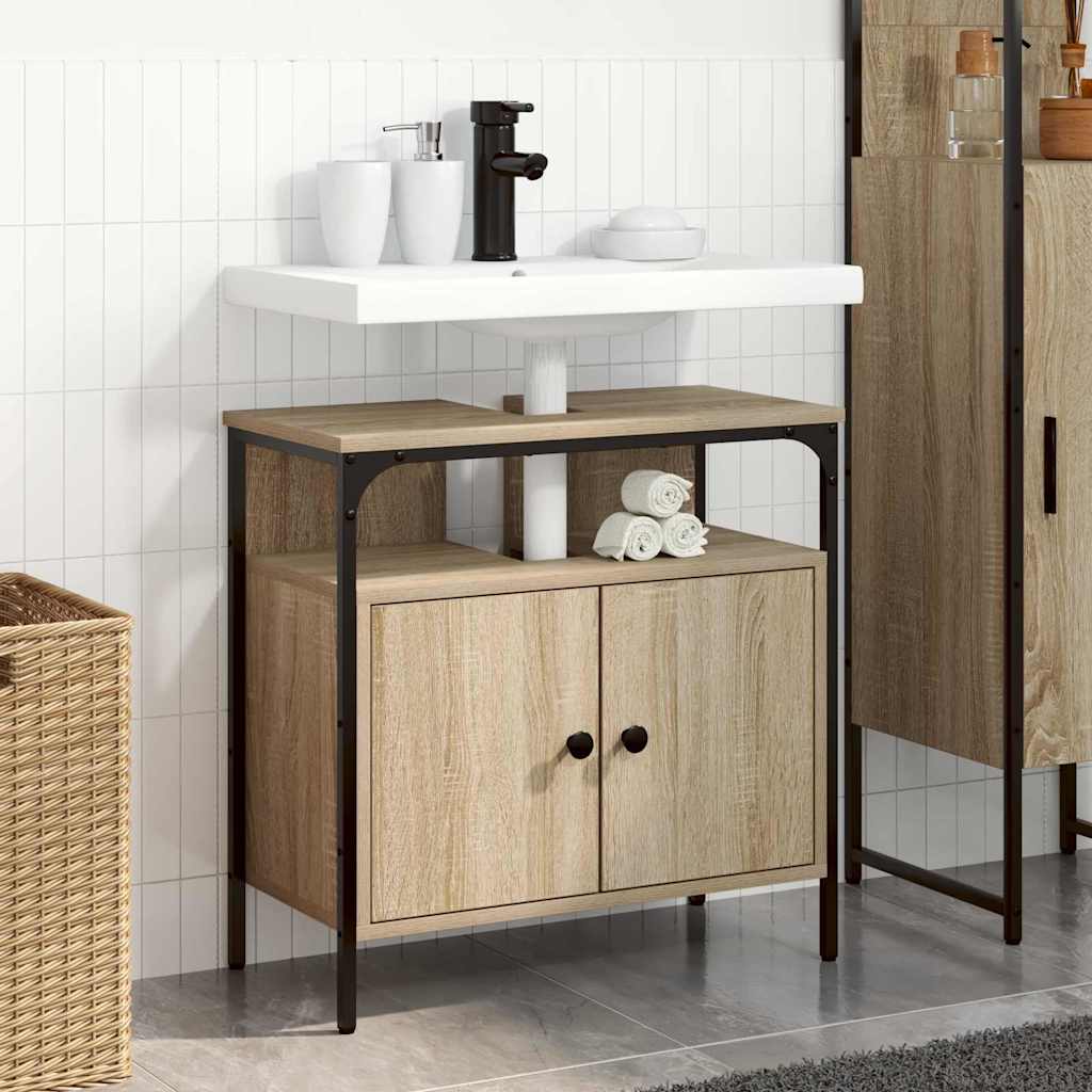 Veggmontert sminkebord Lys Eik Konstruert tre 60 x 30 x 60 cm