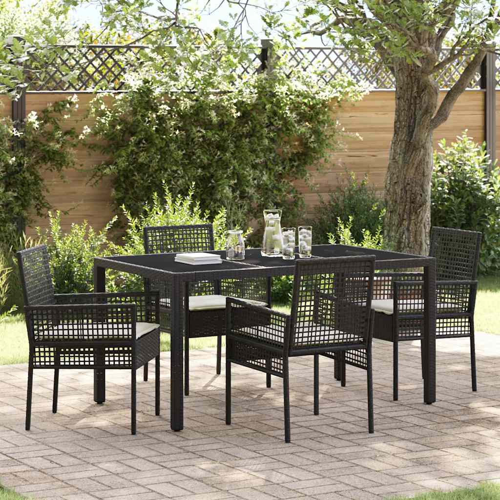 Hage Spisegruppe 5 pcs Svart 150 x 90 x 75 cm Poly Rotting