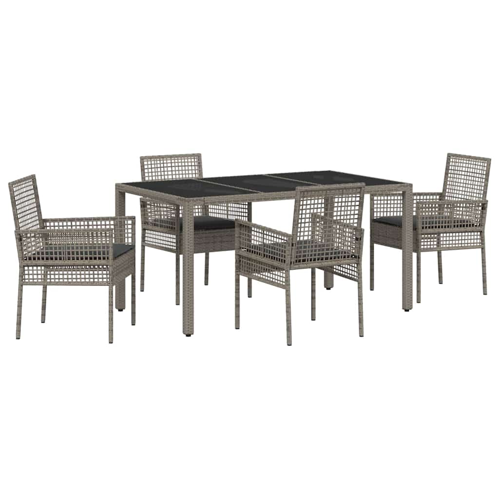 Hage Spisegruppe 5 pcs Grå 150 x 90 x 75 cm Poly Rotting