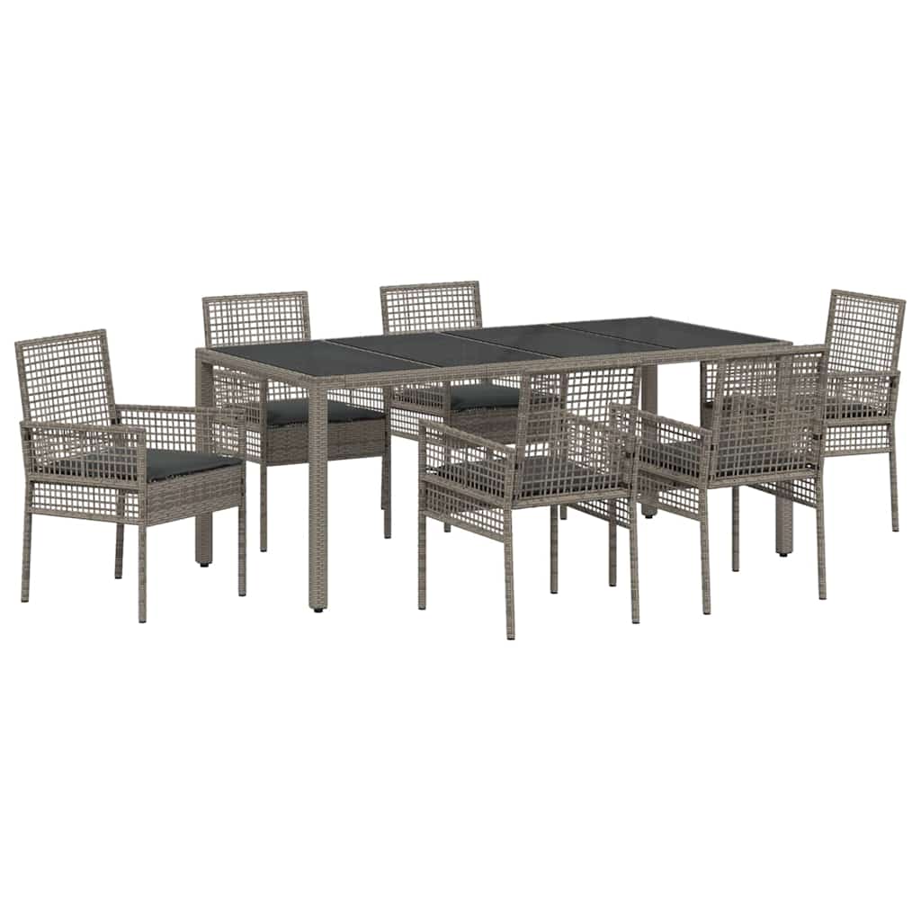 Hage Spisegruppe 7 pcs Grå 190 x 90 x 75 cm Poly Rotting