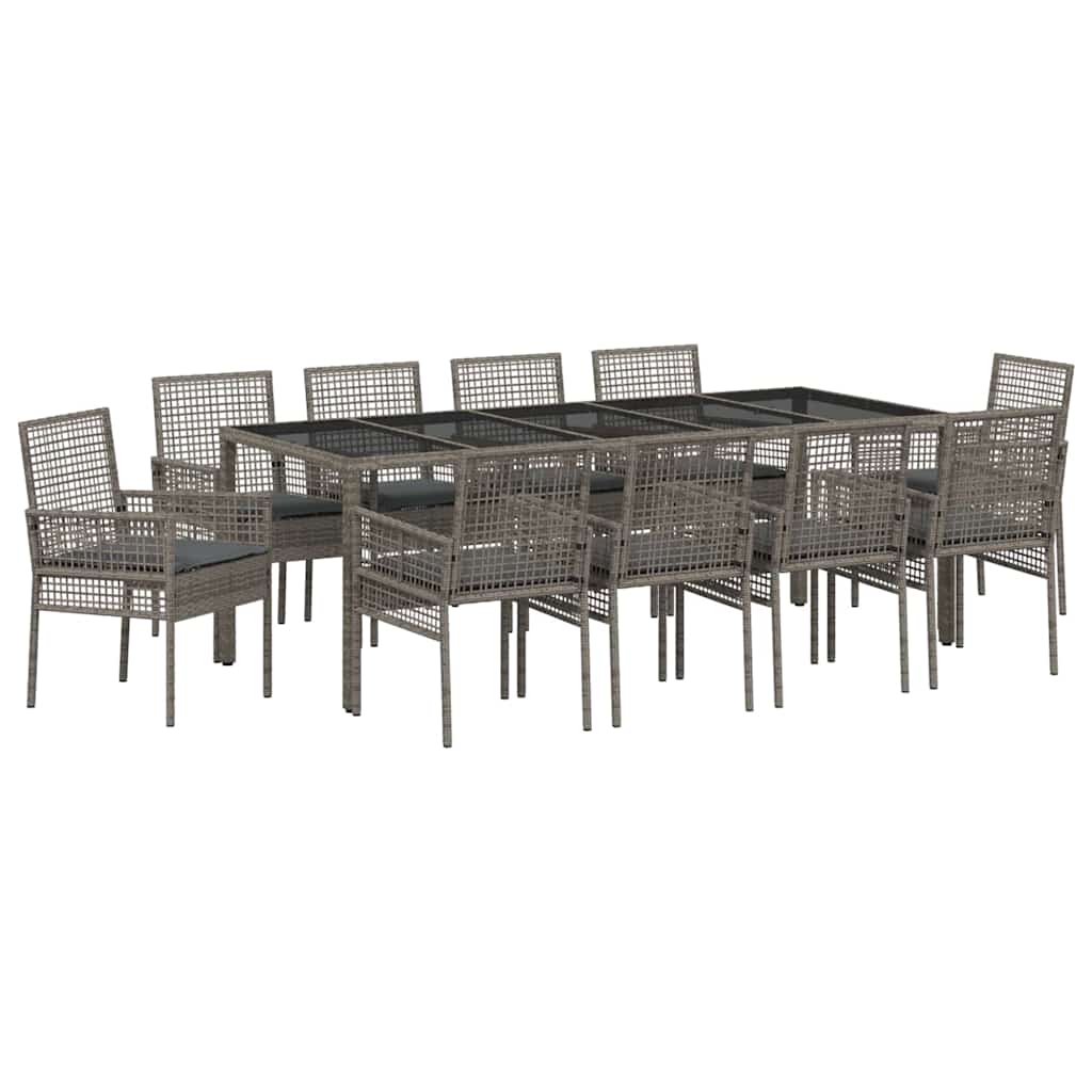 Hage Spisegruppe 11 pcs Grå 250 x 100 x 75 cm