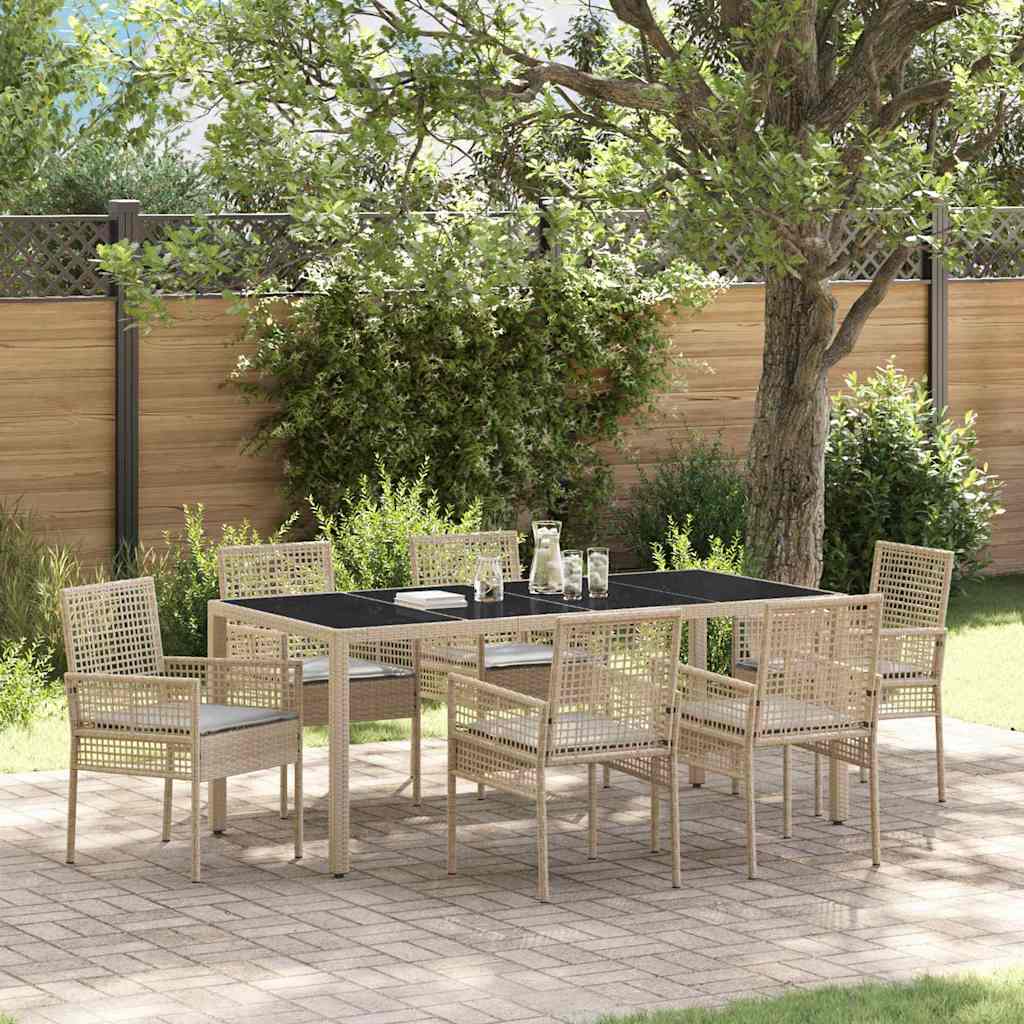 Hage Spisegruppe 7 pcs Beige 190 x 90 x 75 cm