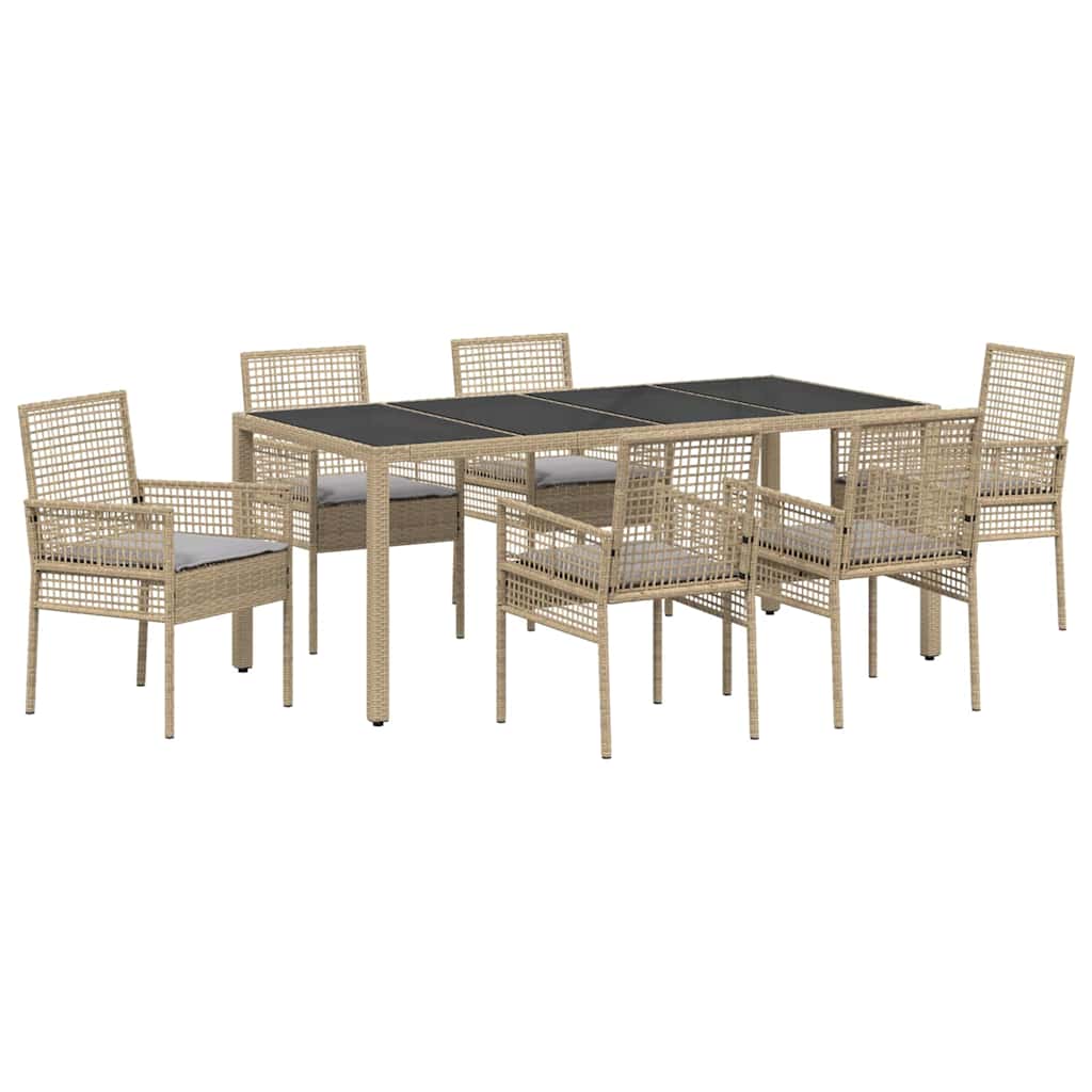 Hage Spisegruppe 7 pcs Beige 190 x 90 x 75 cm