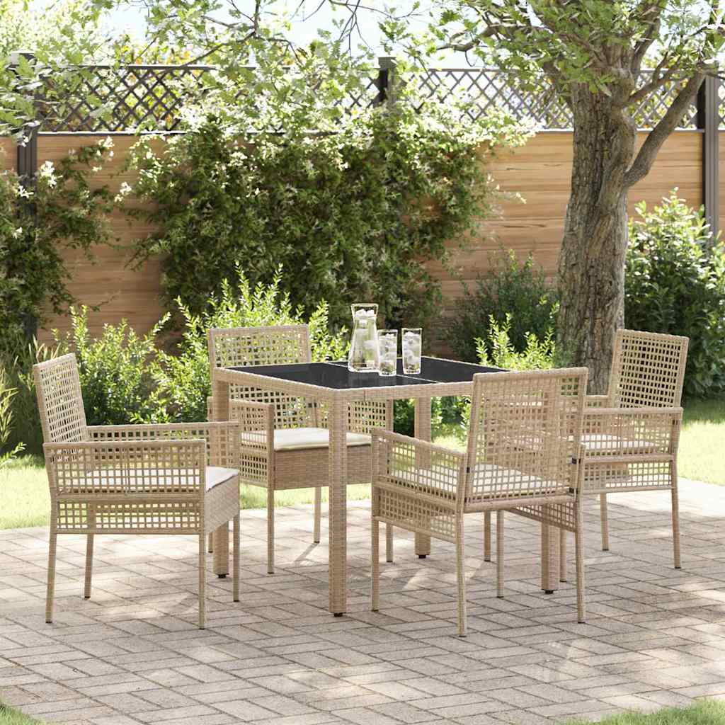 Hage Spisegruppe 5 pcs Beige 90 x 90 x 75 cm Poly Rotting