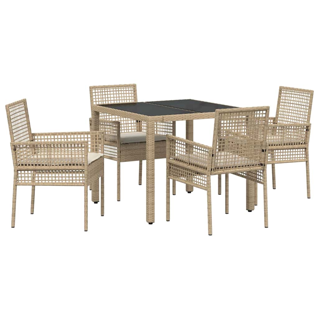 Hage Spisegruppe 5 pcs Beige 90 x 90 x 75 cm Poly Rotting